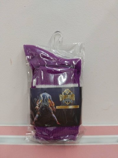 A180#ถุงเท้าไหมพรมกีฬาพับข้อม่วงคาดขาว5-7  12ชิ้น/แพ็ค ราคา49บาท