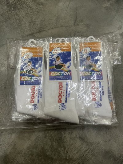 404-ดต-ข#ถุงเท้าไนล่อน2หน้าขาว 4-6 แพ็ค 12 ชิ้น ราคา 20 บาท