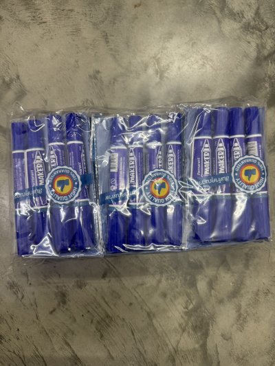 21060#ปากกาเคมี2หัว(น้ำเงิน) 4PCS. 12ชิ้น/แพ็ค ราคา20 บาท