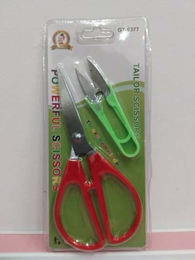GT-0377#กรรไกร7นิ้ว+ตัดขี้ด้าย 12ชิ้น/แพ็ค ราคา20บาท