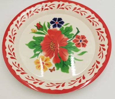 P1716#ถาดกลมดอก 40 cm 12ชิ้น/แพ็ค ราคา79บาท