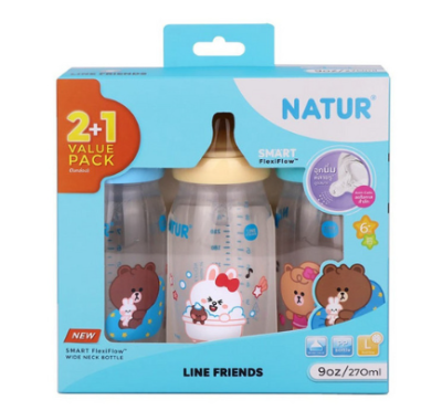 LF ขวดนมสมาร์ทจุกนิ่มหลายรู PP 9oz แพ็ก2ฟรี1   6ชิ้น/แพ็ค ราคา 559 บาท