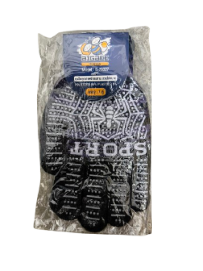 B-79327#ถุงมือผ้ามีกันลืนแบบเต็มนิ้ว 12 ชิ้น/แพ็ค ราคา 10บาท