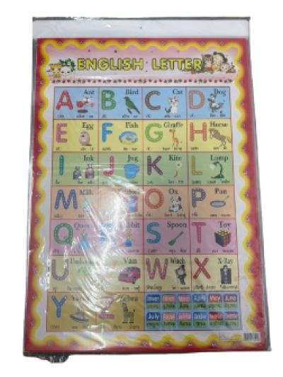 56841#โปสเตอร์สระ+ตัวเลข ประกบคู่ 12ชิ้น/แพ็ค ราคา20บาท