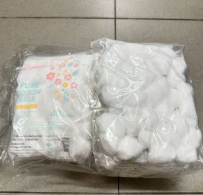 46-001-09#สำลีก้อน 40ก้อนสีขาว 12ชิ้น/แพ็ค ราคา10บาท