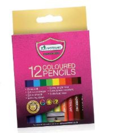 สีไม้สั้น12สี MasterArt บรรจุ12ชิ้น/แพ็ค ราคา25บาท/ชิ้น