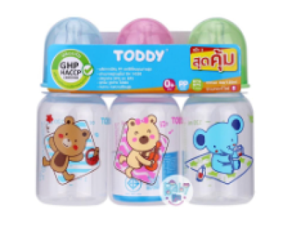 TODDYขวดนมทรงกลม 4oz แพ็ค3