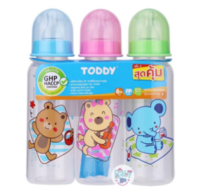 TODDYขวดนมทรงถั่ว 8oz แพ็ค3