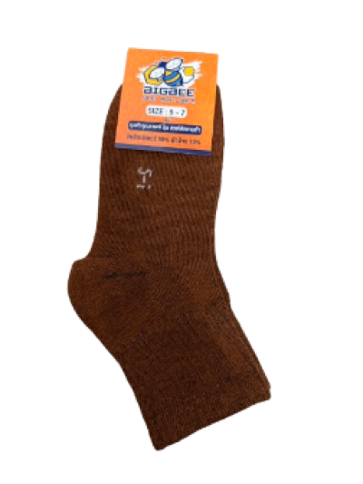 B-73006M#ถุงเท้านักเรียนสีน้ำตาล5-7 12 ชิ้น/แพ็ค ราคา 10บาท