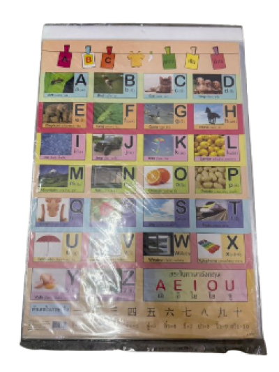 56841#โปสเตอร์สระ+ตัวเลข ประกบคู่ 12ชิ้น/แพ็ค ราคา20บาท