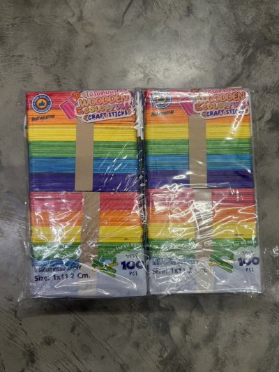 20537#ไม้ไอติม 100 PCS. 12ชิ้น/แพ็ค ราคา 17 บาท