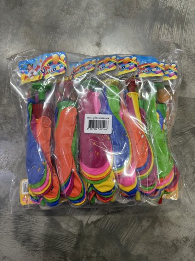 ลูกโป่งแฟนซีคละ .พร้อมกระบอกสูบลม /SP แพ็ค/ 12ชิ้น ราคา 20 บาท