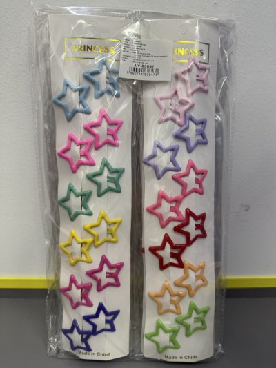 83847#กิ๊บแปะผมรูปดาว 12 PCS. 12ชิ้น/แพ็ค ราคา20บาท