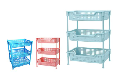 10301-3#ชั้นตะแกรง 3ชั้นแบบกลม สีแดง