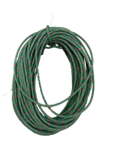เชือกสีเขียวแต้มแดง 6 มิล