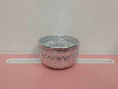 ขัน 10 ซม. สีเงิน/มะลิ 12ชิ้น/แพ็ค ราคา29บาท