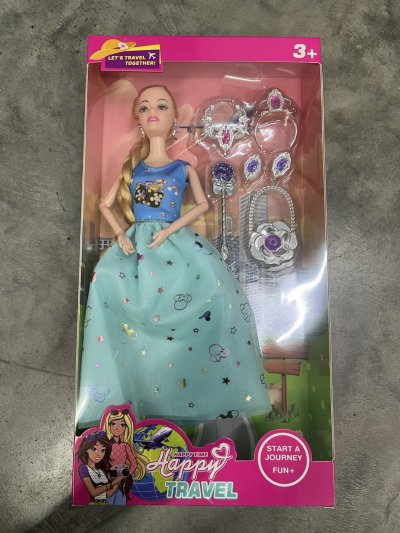 1802-3#ตุ๊กตาผมเปีย+อุปกรณ์กล่อง