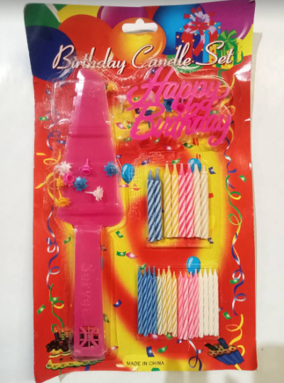 A074-05#เทียนวันเกิด 12ชิ้น/แพ็ค ราคา20บาท