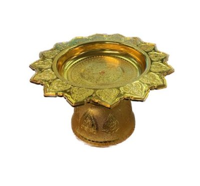 18-1#พานโตก 18cm. สีทอง บรรจุ12ชิ้น/แพ็คราคา29บาท/ชิ้น