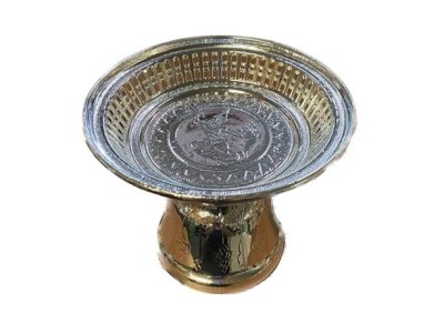 พานรัตนโกสินทร์ 18CM สีเงิน 12ชิ้น/แพ็ค ราคา29บาท