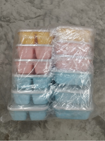 A-107#กล่อง Bento (ตัวสี/ฝาสีเทา) บรรจุ12ชิ้น/แพ็ค ราคา29บาท/ชิ้น