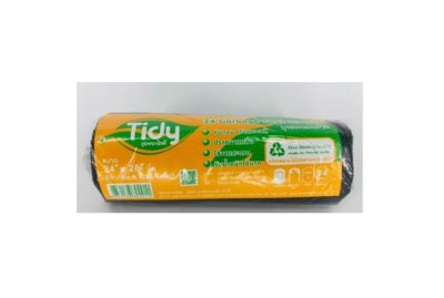 ถุงขยะย่อยสลายไทดี้สีดำแบบม้วน24ใบ24*28 บรรจุ36ม้วน/ห่อ ราคา49บาท/ชิ้น