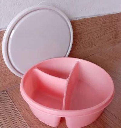 A137CA#กล่องBentoกลม สีพาสเทล/ฝาใส บรรจุ12ชิ้น/แพ็ค ราคา25บาท/ชิ้น