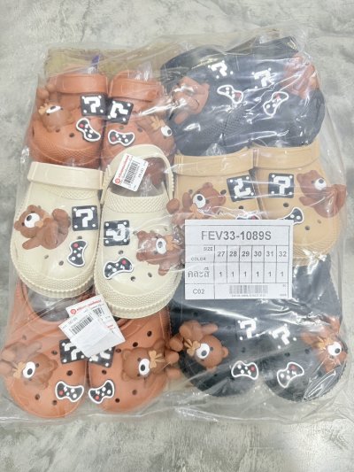 FEV33-1089S#EVAหัวโตเด็กติดหมีพอง คละสี 12 ชิ้น / โหล ราคา 89 บาท