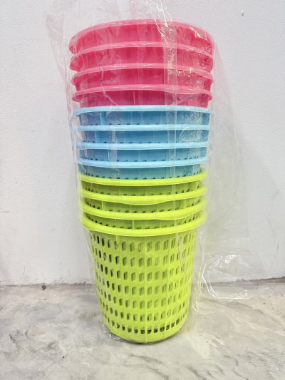 93N#ตะกร้ากลมสูง สีNEW 12 ชิ้น / โหล ราคา 25 บาท
