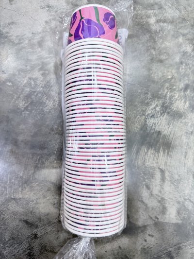 ถ้วยกระดาษ 260cc. ปาก95 คละลายบรรจุ 50 ใบ