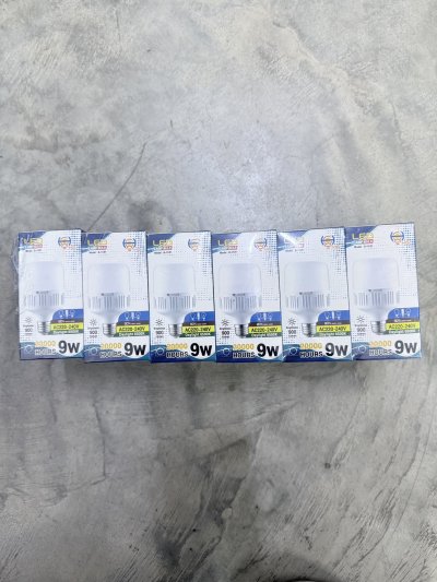 G-1121#หลอดไฟLEDทรงกลม สีขาว 9W 12 ชิ้น /โหล ราคา 15 บาท