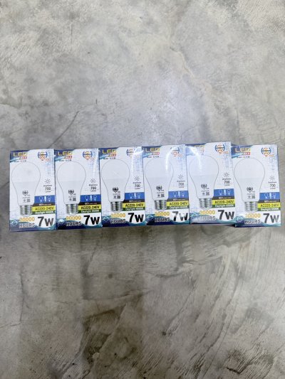 G-1130#หลอดไฟLEDทรงกลม สีขาว 7W  12ชิ้น /โหล ราคา20 บาท