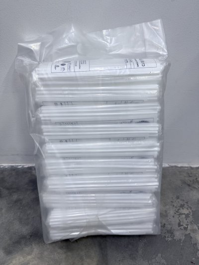 หลอดงอ 6มม. สีขาวห่อฟิล์ม 100เส้น 10ชิ้น /แพ็ค ราคา 11 บาท