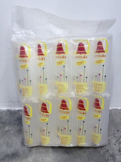 หลอดระฆัง 6มม. สั้นใสใส140เส้น 10ชิ้น /แพ็ค ราคา 6 บาท