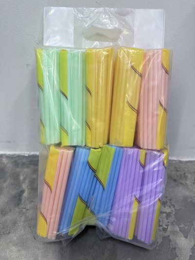 หลอดมงกุฏ 6มม. สั้น สี115เส้น 10ชิ้น //แพ็ค  ราคา 5 บาท