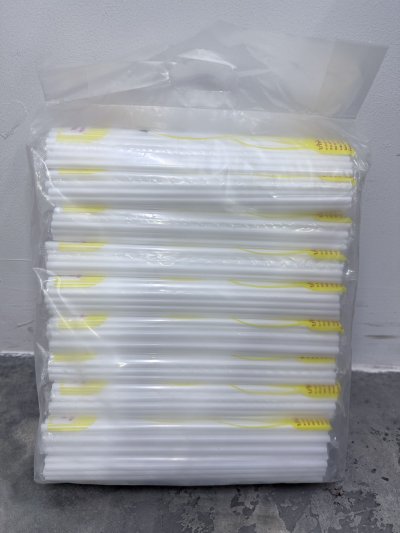 หลอดระฆัง 6มม. ยาวขาว80เส้น 10ชิ้น / แพ็ค  ราคา 6 บาท