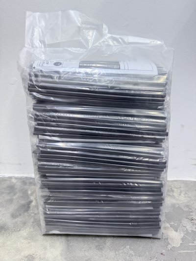 TAF8B20F#หลอดงอสีดำห่อฟิล์ม 8มิล 250เส้น ตราช้าง