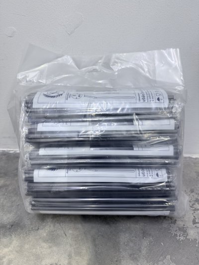 TAF8B50F#หลอดงอสีดำห่อฟิล์ม 8มิล 100เส้น ตราช้าง 5ชิ้น / แพ็ค  ราคา 16 บาท