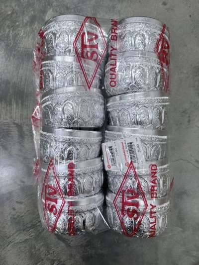 ขัน 8 ซม. สีเงิน/มะลิ 12 ชิ้น /โหล ราคา 20 บาท