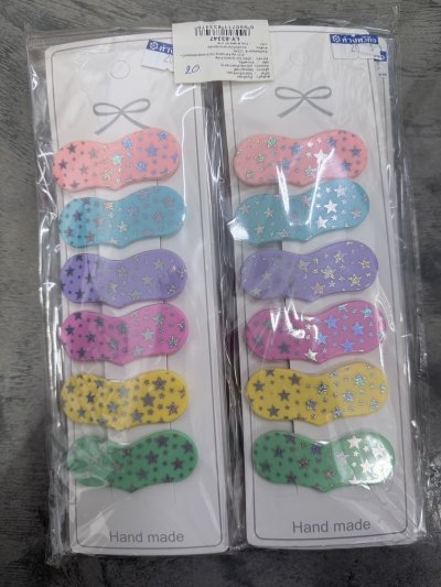 LY-83347#กิ๊บติดผม คละสี 1*2pcs.12 ชิ้น /โหล ราคา 20 บาท