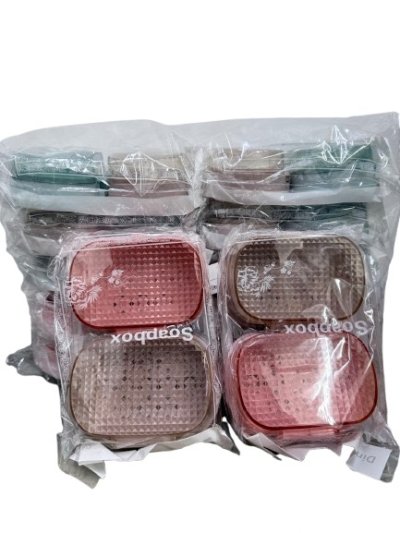 18466#กล่องใส่สบู่ 2PCS 12 ชิ้น /โหล ราคา20บาท