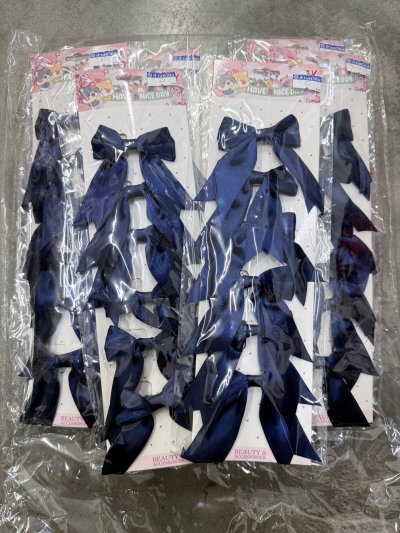 LY-81850-2#โบว์นักเรียน สีกรม 1*6pcs. 12 ชิ้น /โหล ราคา 25บาท