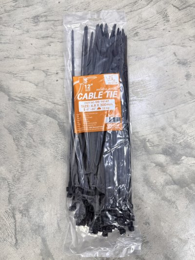 DS16147B#เคเบิลไทน์ สีดำ 12 นิ้ว