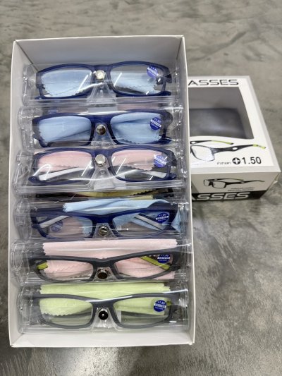67147#แว่นสายตา +1.50 12 ชิ้น /โหล ราคา 20 บาท