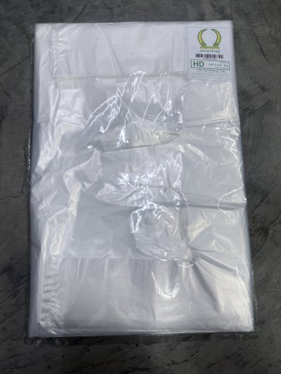 ถุงหูหิ้วงาช้างคู่บาง 18*36  10 แพ็ค /มัด ราคา 36 บาท