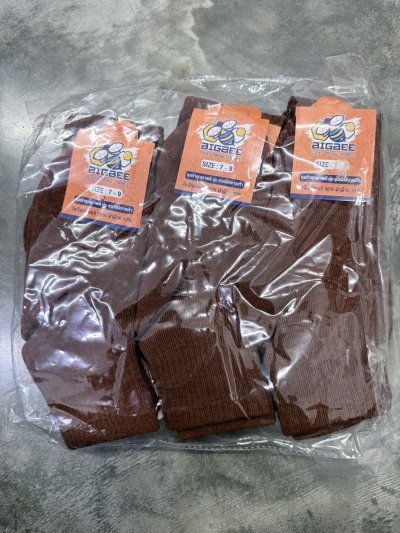 B-73006L#ถุงเท้านักเรียนสีน้ำตาล7-9   12 ชิ้น /แพ็ค ราคา 10 บาท