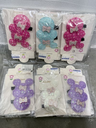 LY-83328#กิ๊บติดผม คละแบบ 1*2pcs. 12 ชิ้น /โหล ราคา 12 บาท