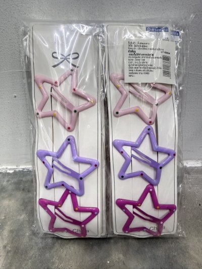 LY-83854#กิ๊บดาว 1*3 12 ชิ้น /โหล ราคา 15 บาท