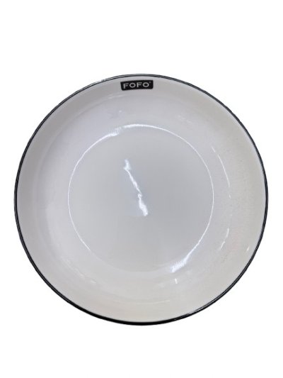 CW-A55-8#จานนูนเปลือกหอยขอบดำ 8นิ้ว