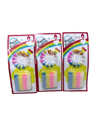 LY-87812#เทียนวันเกิด 12 ชิ้น /โหล ราคา 10 บาท